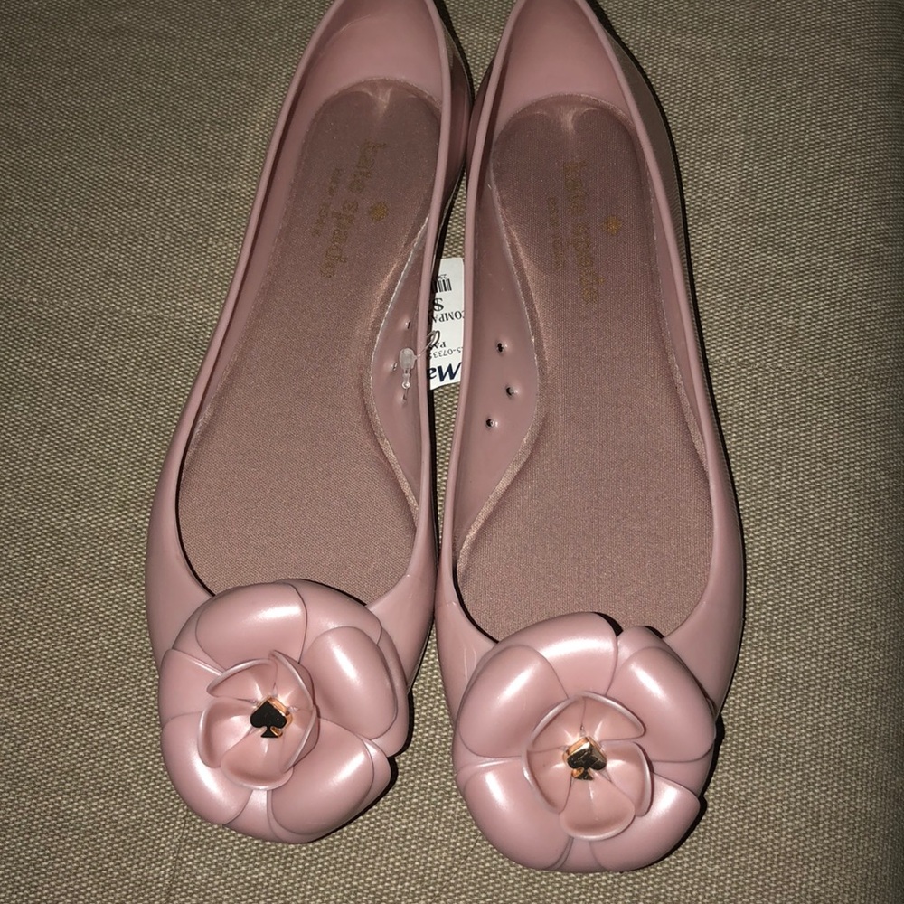 Pink Kate spade flower flats